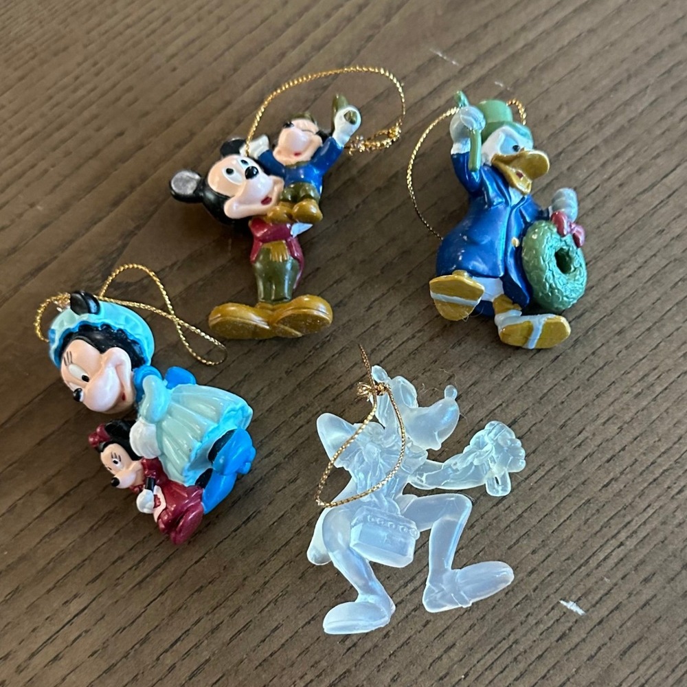 1992 Avon Disney Mickey Christmas Carol Ornament Lot Mickey Minnie Goofy